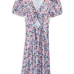 Front twist dress floral